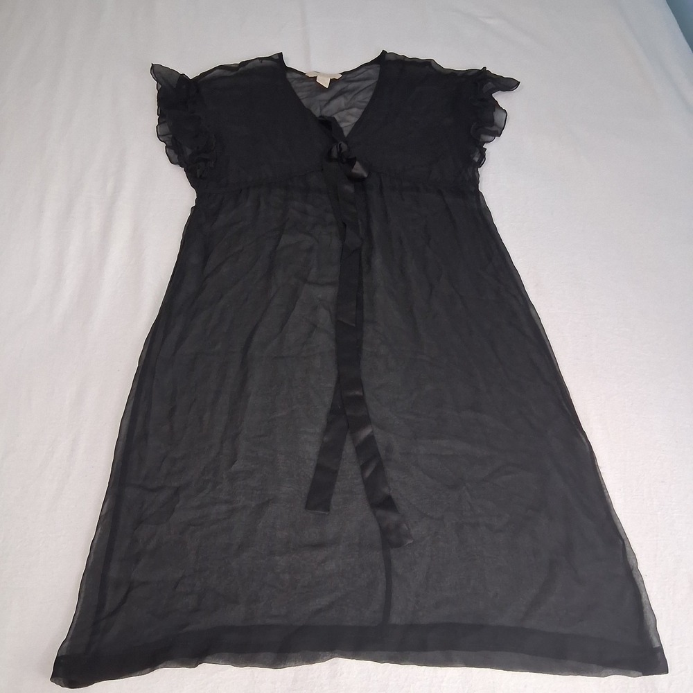 Y2K Silky‎ Babydoll Dress Sheer Sexy Cute Gothic